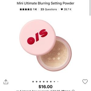 One/Size Mini Ultimate Blurring Setting Powder